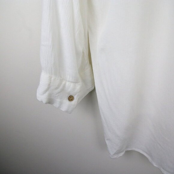 Tropik Roll-up Sleeve White Collared Shirt Size Large - Picture 4 of 9